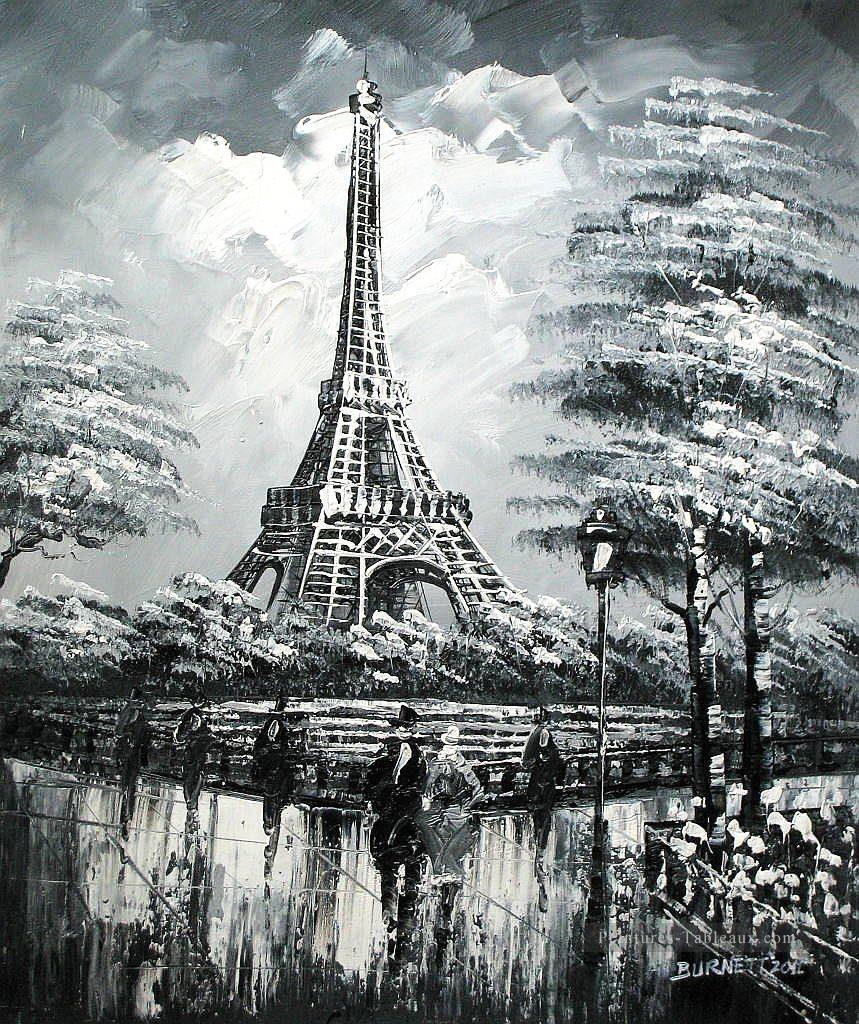 Boutiques de la rue à Paris 42 Noire et blanche Peintures à l'huile